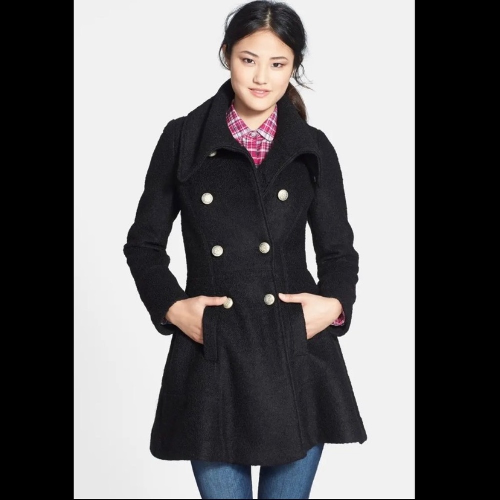 Guess Black Pea Coat